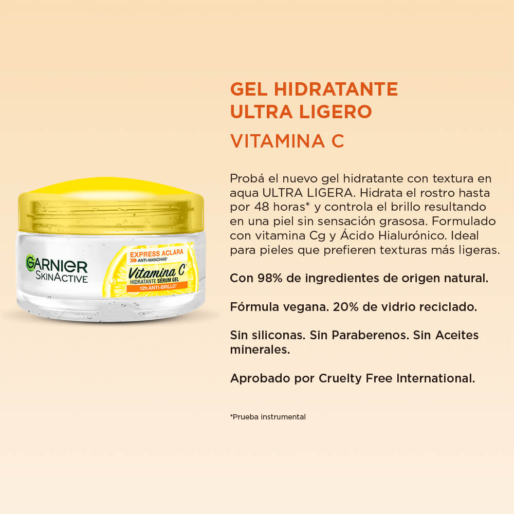 Crema Gel Hidratante Vitamina C Garnier caracteristicas